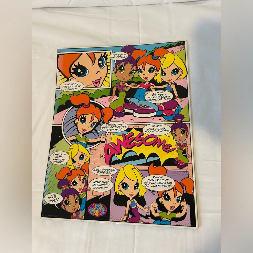 Lisa Frank Best Friends Comic Book Folder Vintage 2002 *flaws*